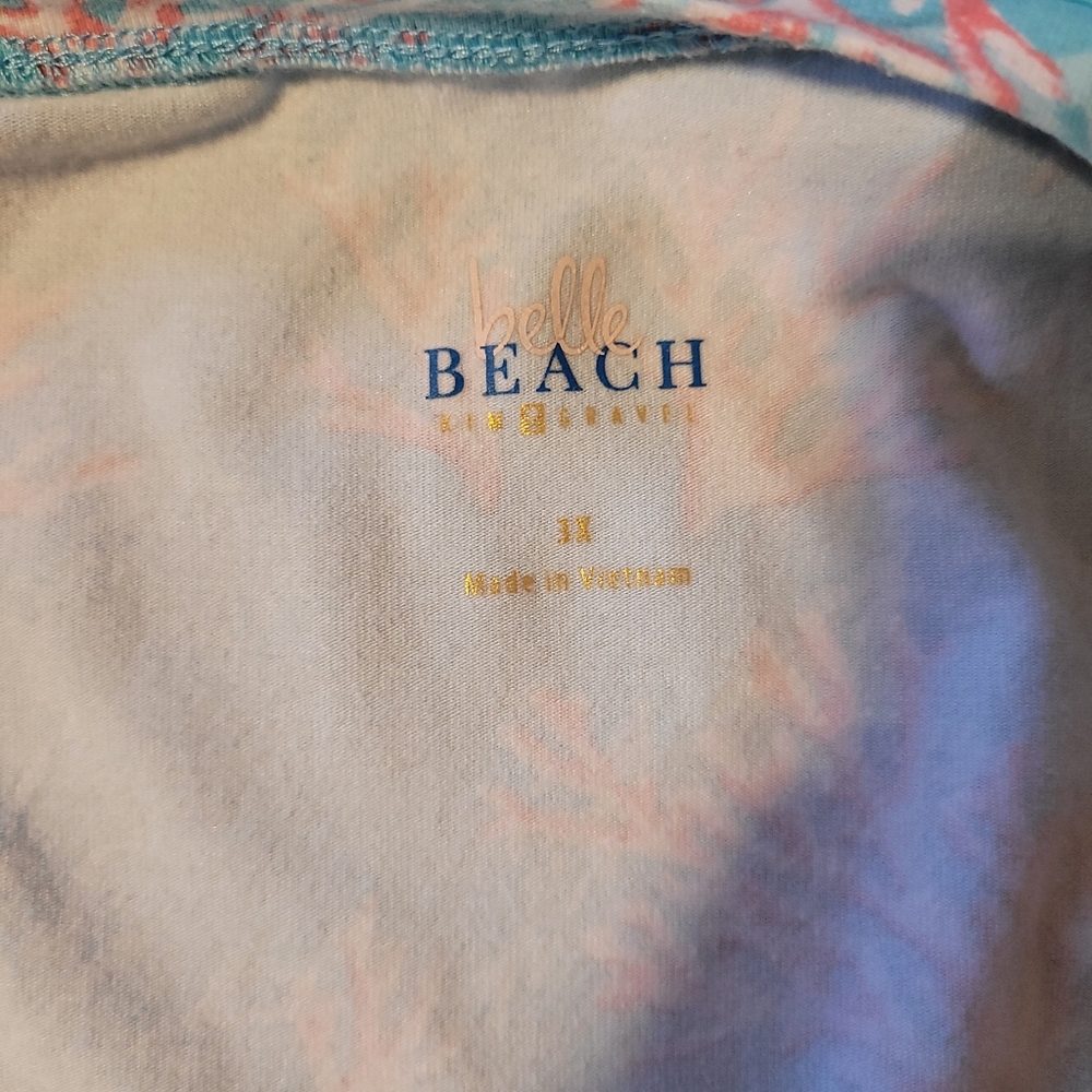 Belle Beach Coral Print T-shirt - Size 3XL - Picture 3 of 5